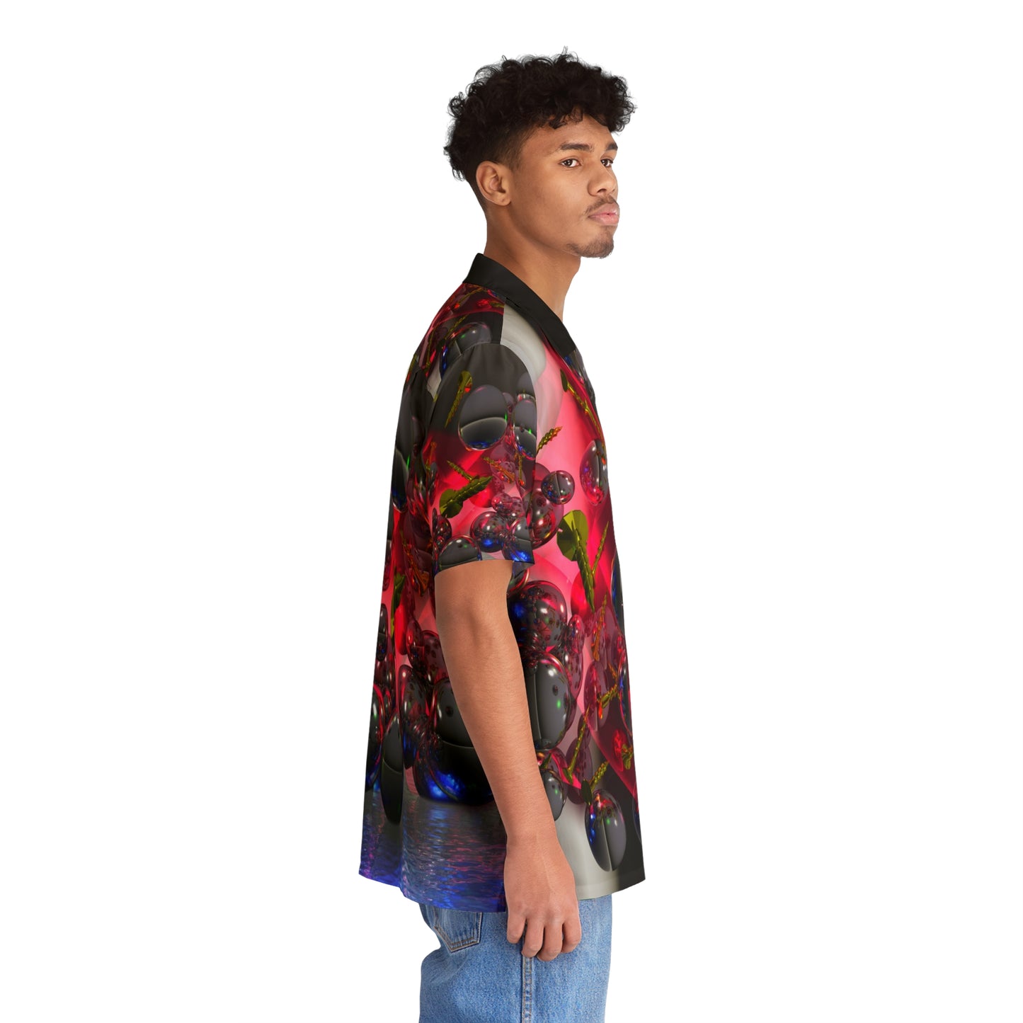 Flaming Liquid Friction Factor - Men's Hawaiian Shirt - Liquid Geometry