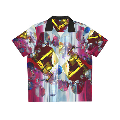 Solid Sonic Bubble Boom - Men's Hawaiian Shirt - Liquid Geometry