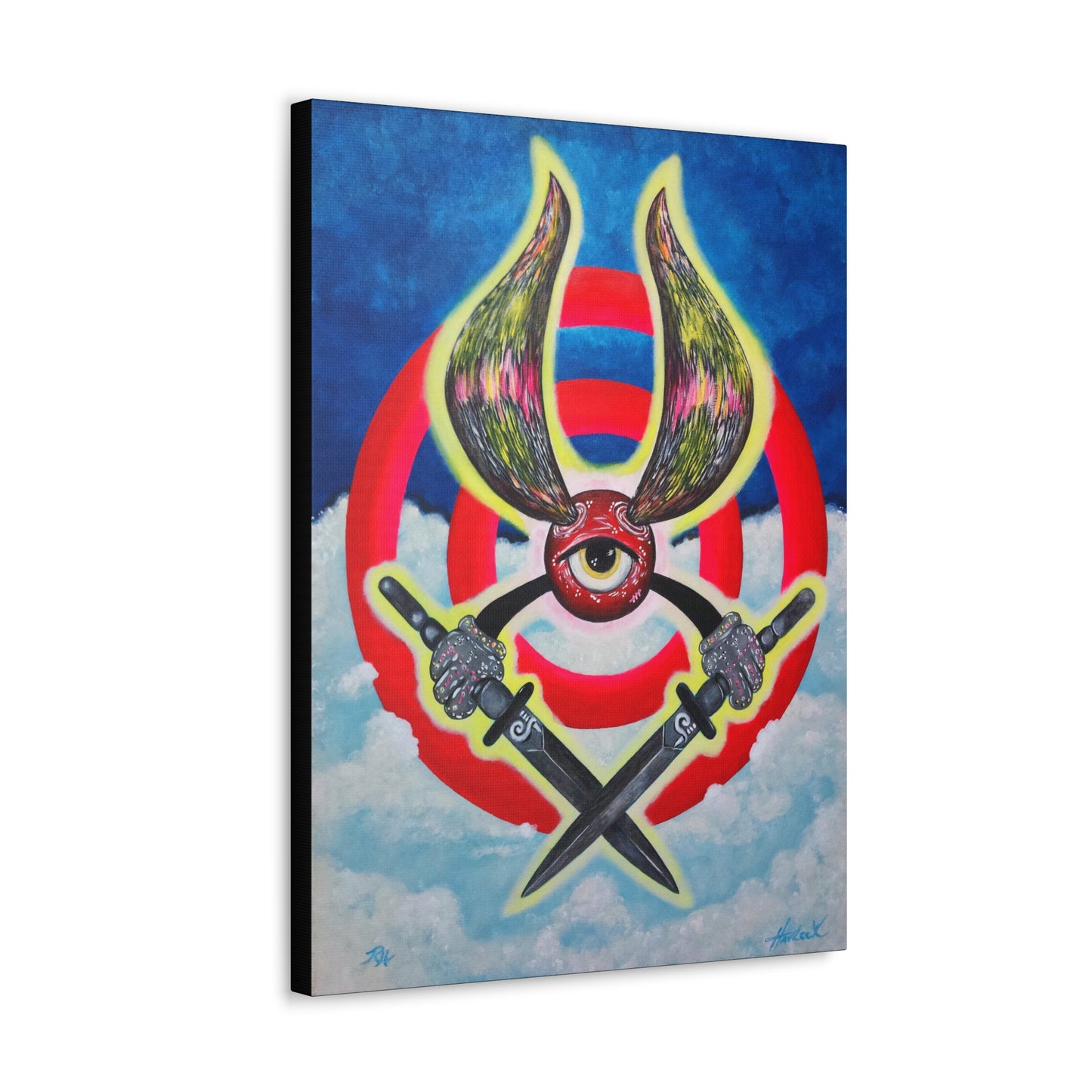 BULLSEYE - Bim Daggers - Canvas, Gallery Wrapped - 18" x 24" x 1.25" - ThunkLife Series - Ready to Hang!