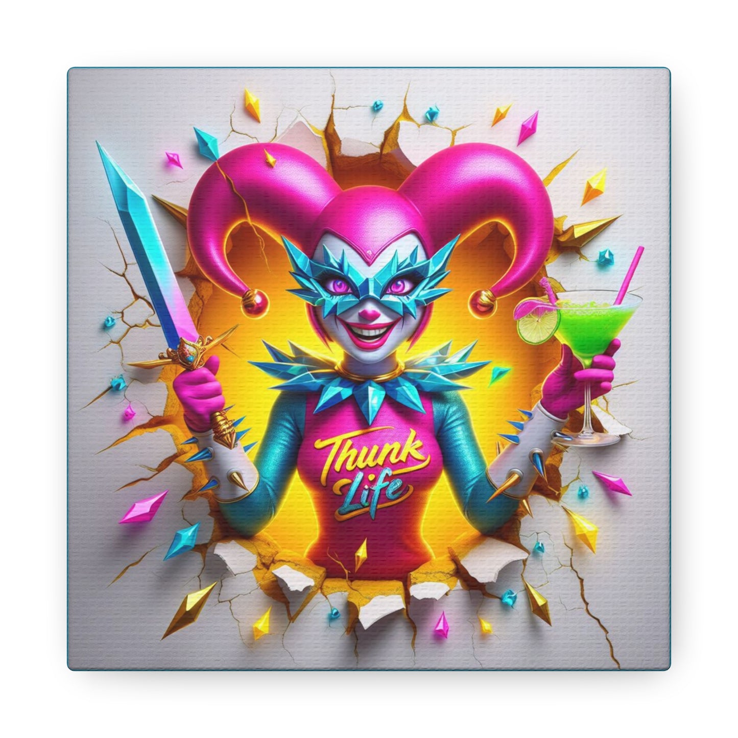 Trixil The Thunk Whisperer - GnomePOP Gnome - 6x6 Canvas Gallery Wrap POP - Thick & Ready to Hang!