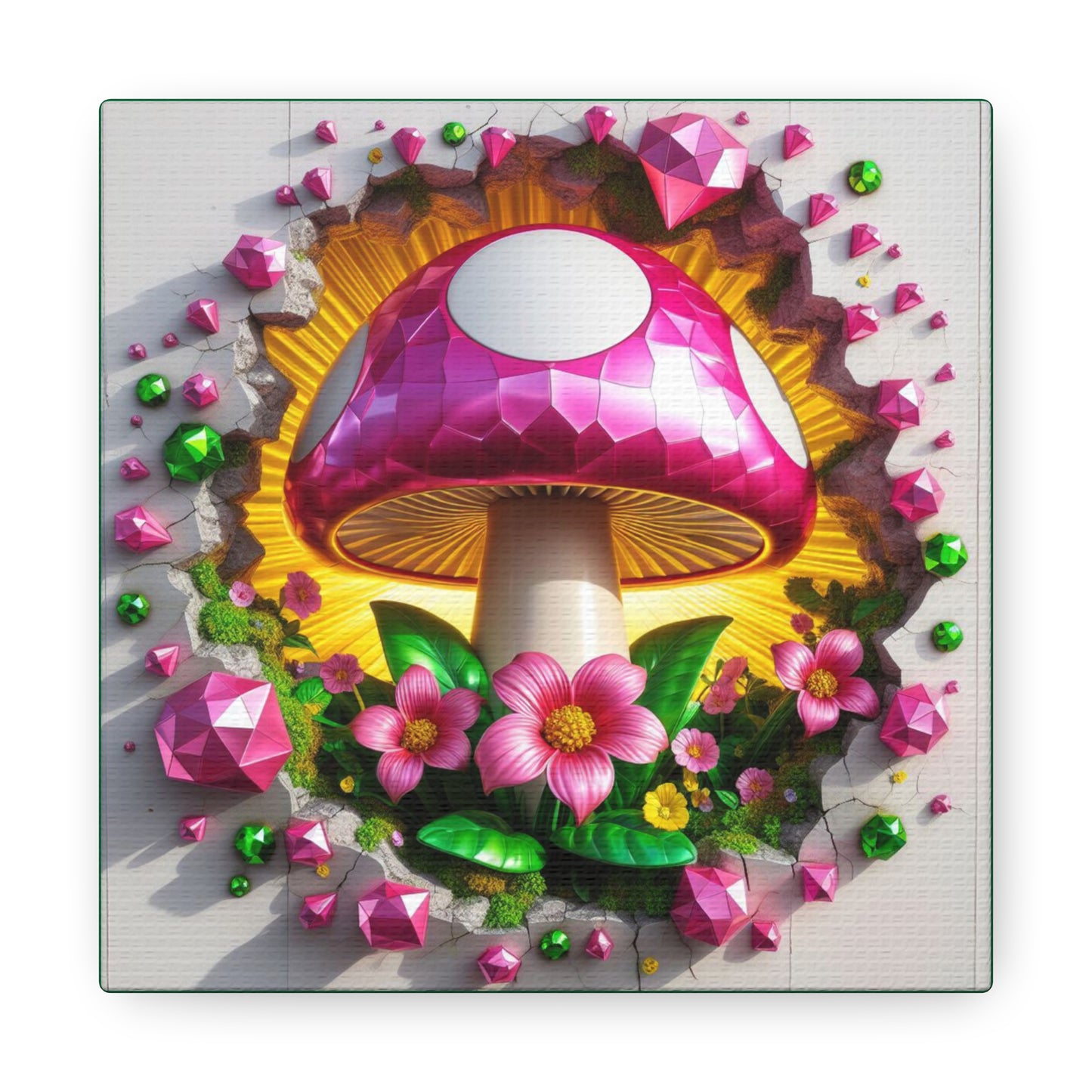 Whirlwind of Fungal Reveries - GnomePOP Mushroom - 6x6 Canvas Gallery Wrap POP - Thick & Ready to Hang!