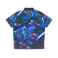 Silicon Screws Blazing Blue - Men's Hawaiian Shirt - Liquid Geometry