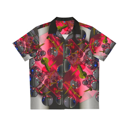 Flaming Liquid Friction Factor - Men's Hawaiian Shirt - Liquid Geometry