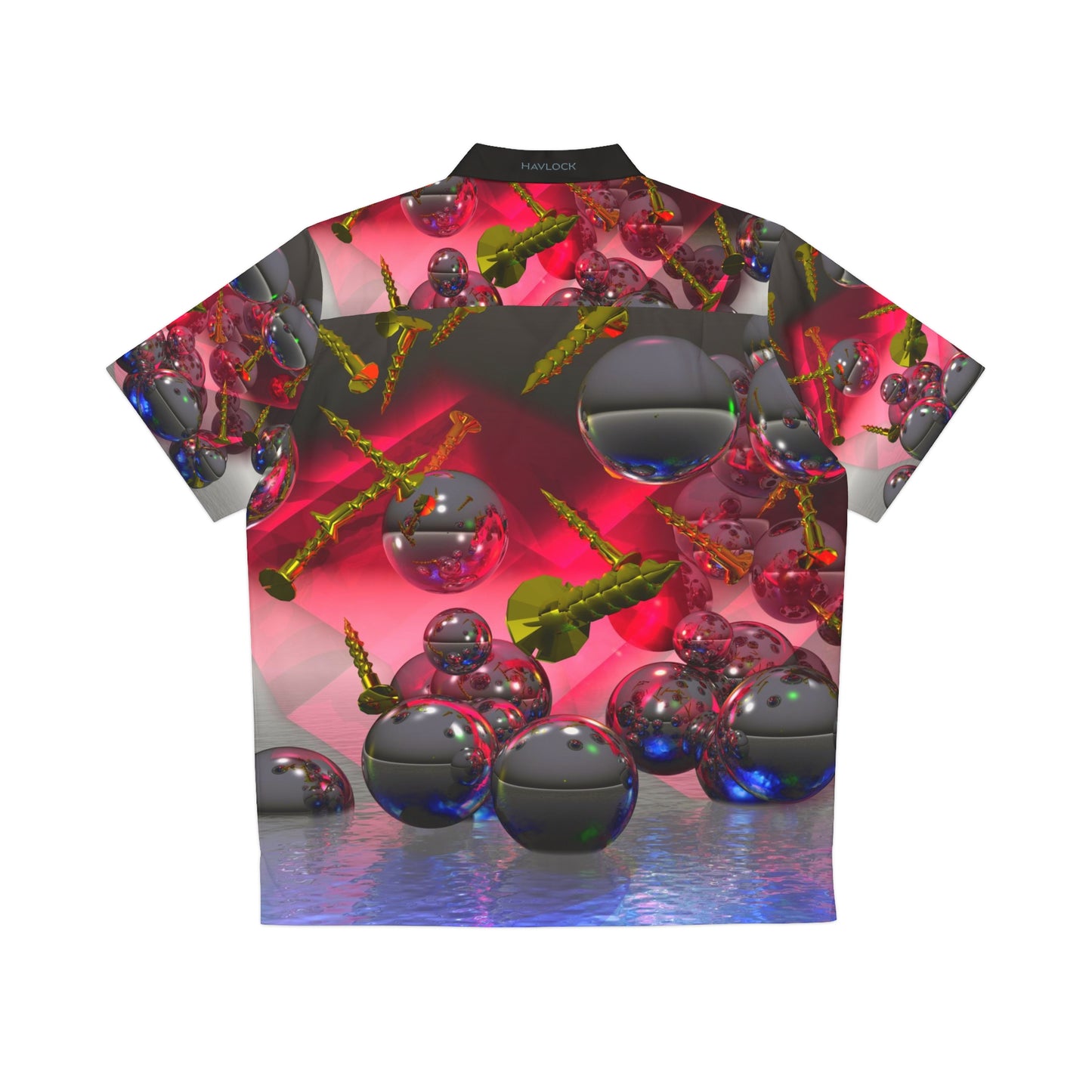 Flaming Liquid Friction Factor - Men's Hawaiian Shirt - Liquid Geometry