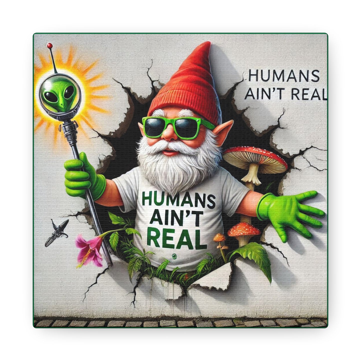 Snizzle the Prober of Myths - GnomePOP Gnome - 6x6 Canvas Gallery Wrap POP - Thick & Ready to Hang!