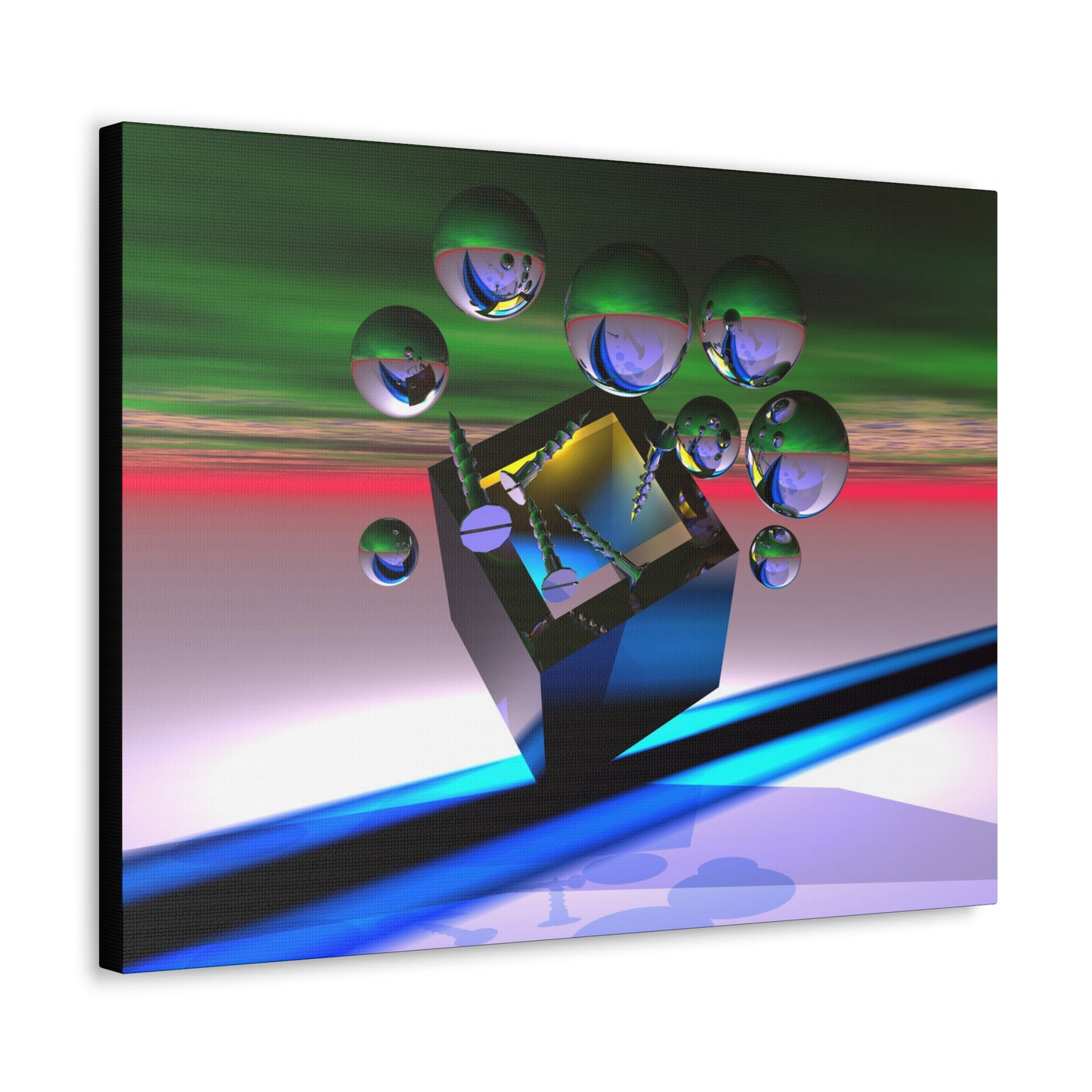 Sigma Alpha Screw Direction - Canvas, Gallery Wrapped - 18" x 24" x 1.25" - Liquid Geometry Series - Ready to Hang!