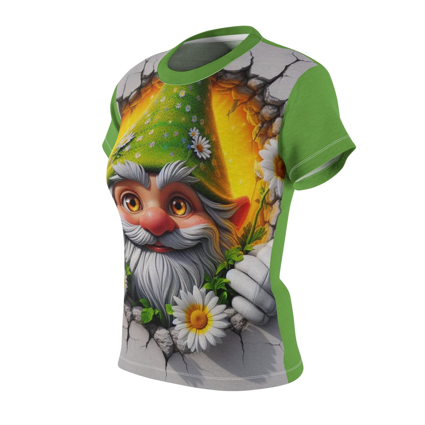 Sylvester's Daisies at the Crack of Dawn ~ Gnome - Comfortable Women's Crew Neck Shirt ~ GnomePOP