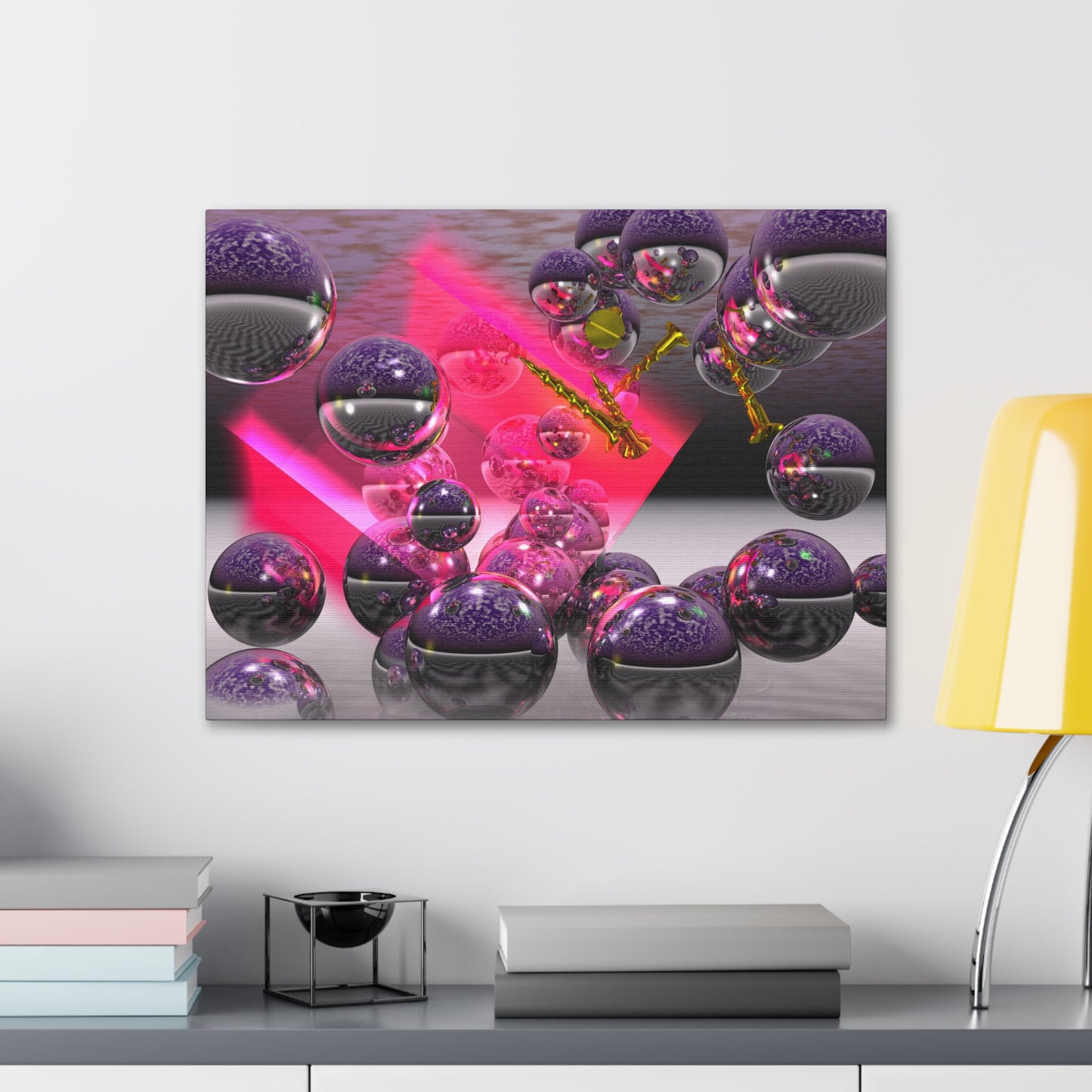 Liquid Pink Parallax - Canvas, Gallery Wrapped - 18" x 24" x 1.25" - Liquid Geometry Series - Ready to Hang!