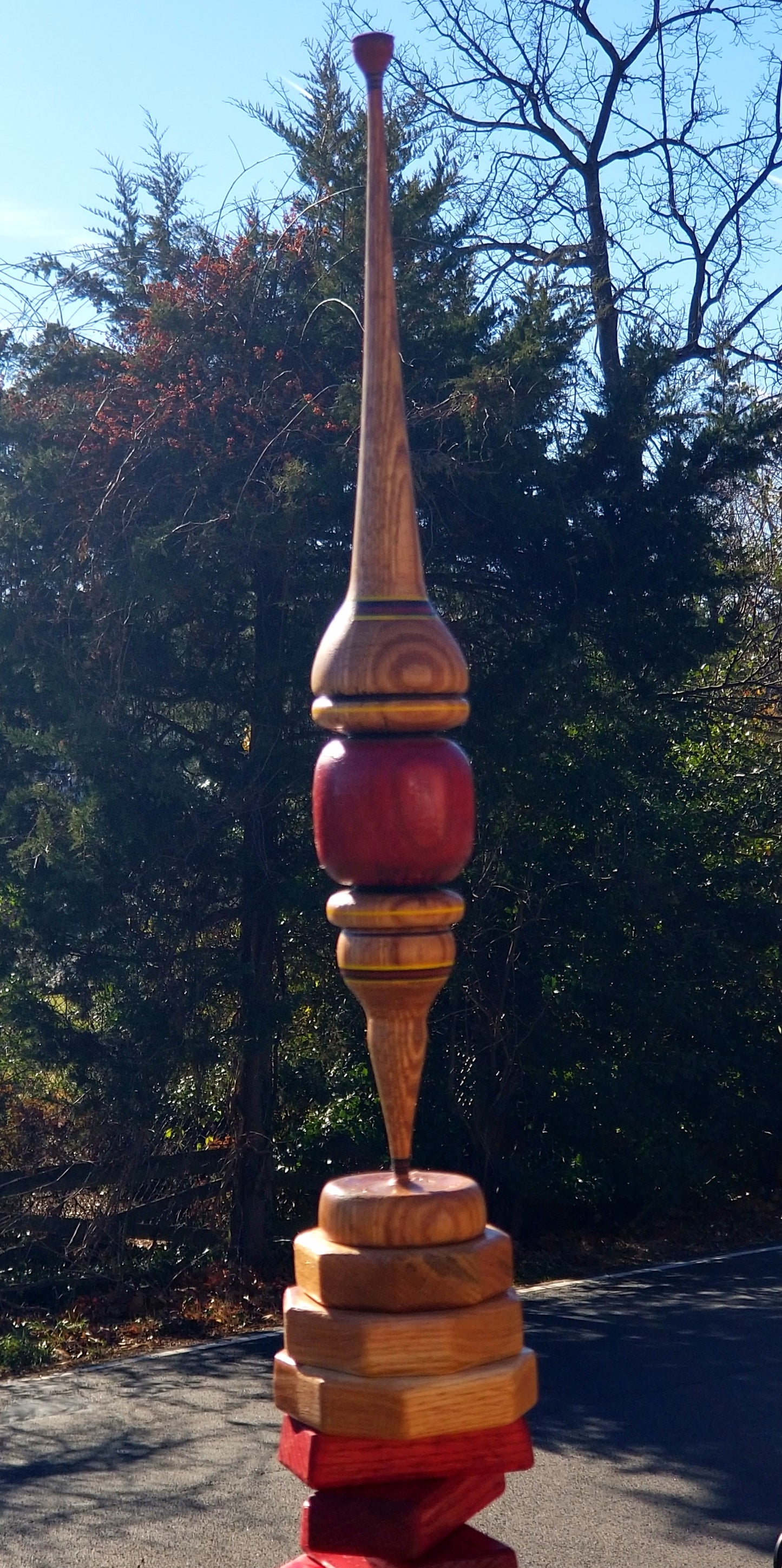 Scarlet Oak - Solid Oak Spiral Tree Sculpture