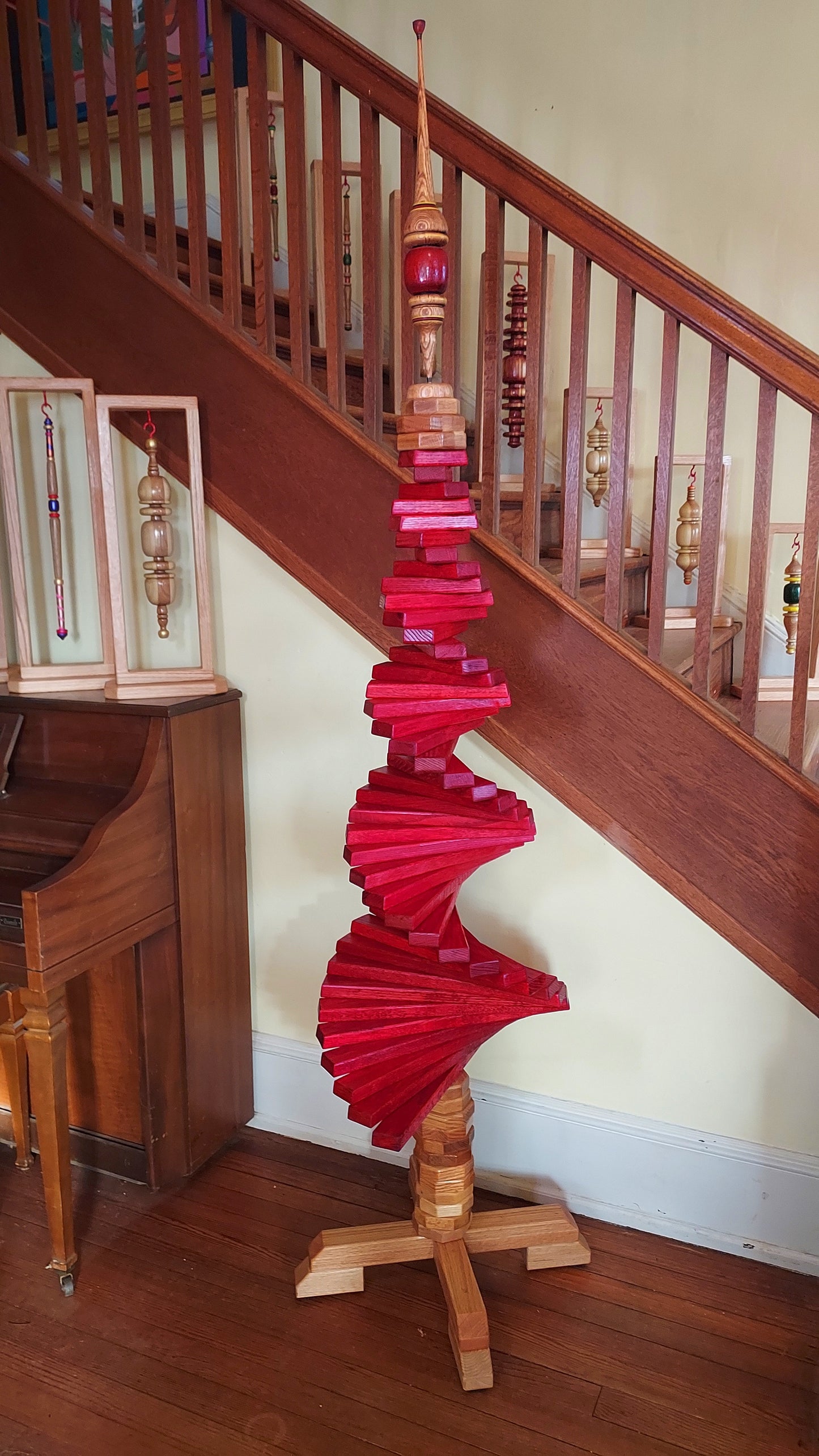 Scarlet Oak - Solid Oak Spiral Tree Sculpture