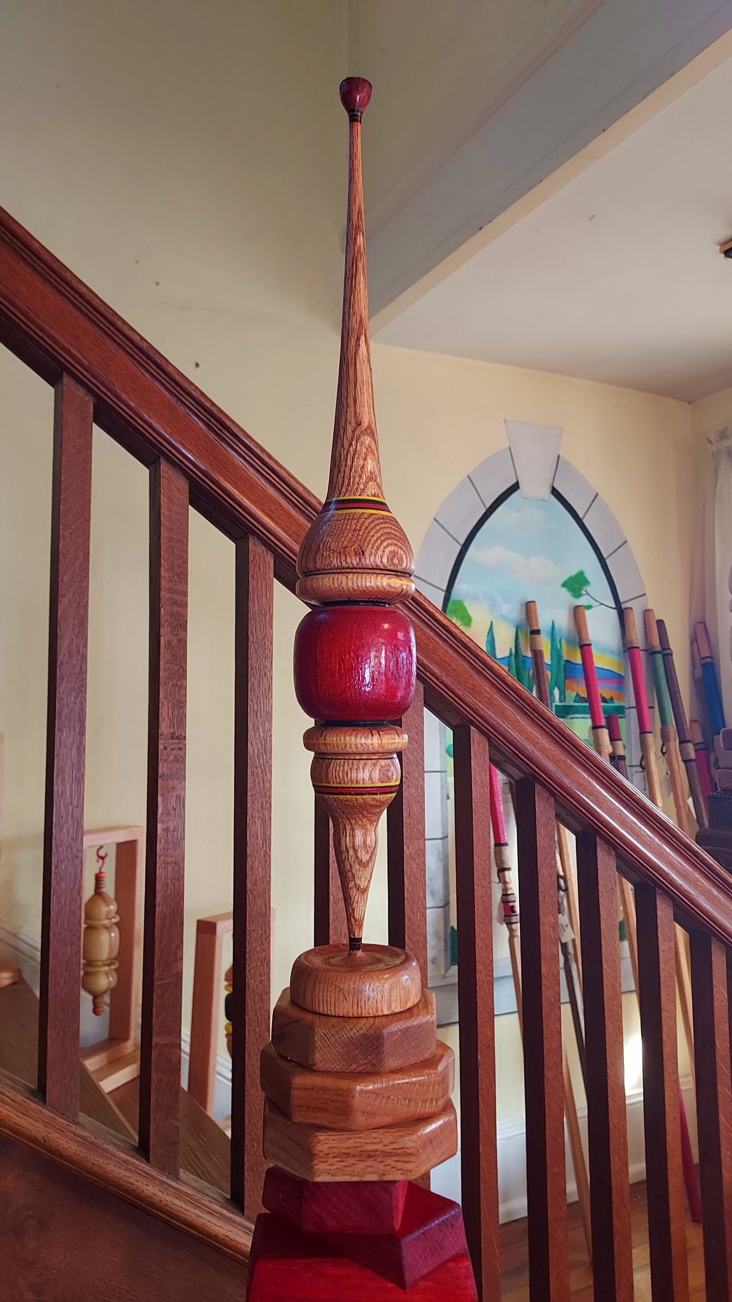 Scarlet Oak - Solid Oak Spiral Tree Sculpture