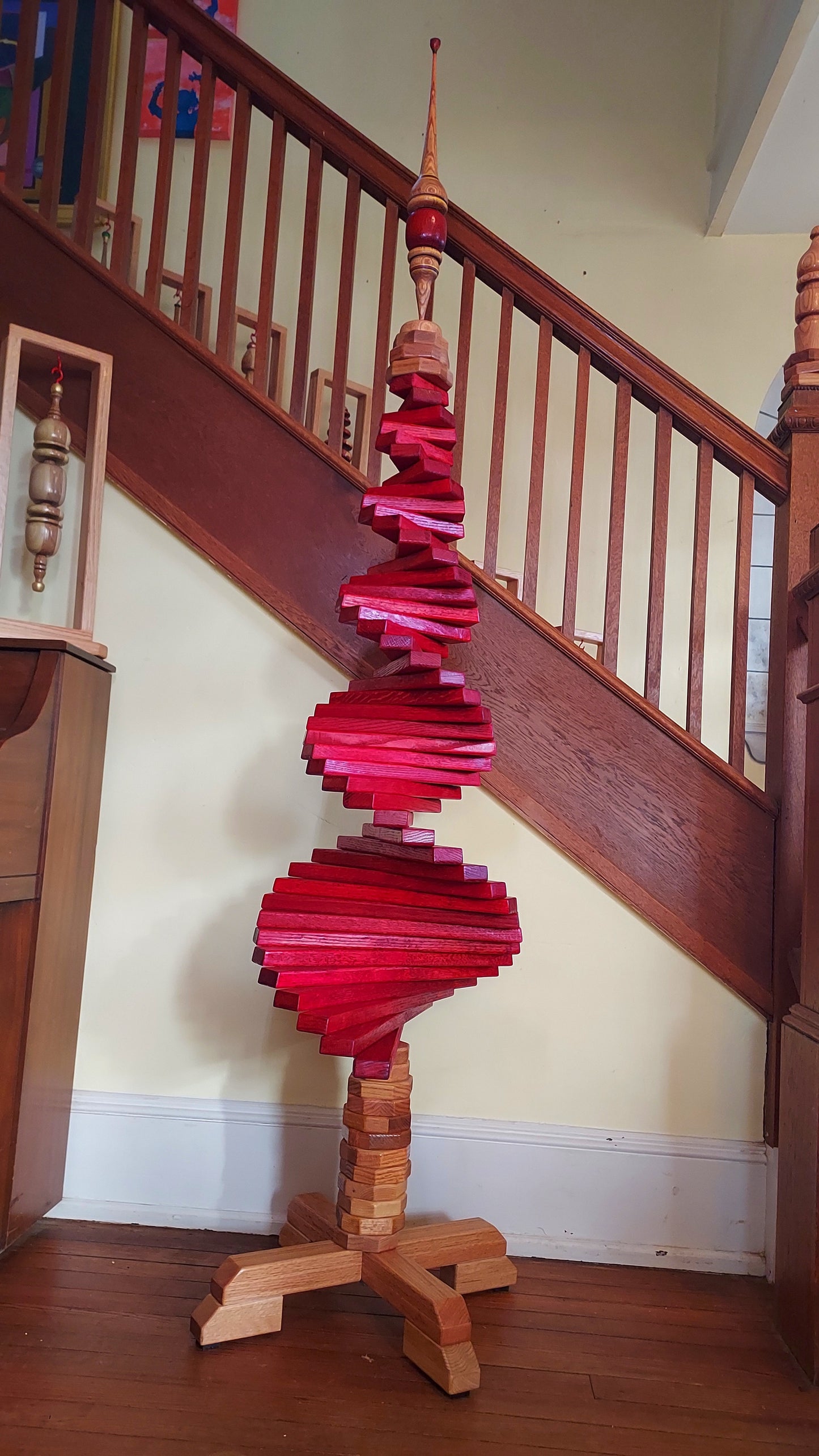 Scarlet Oak - Solid Oak Spiral Tree Sculpture