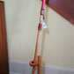 Walking Stick - ZEUS - 49" Red Oak - Red Crocodile grip with custom display stand