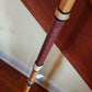 Walking Stick - LOKI - 51" Red Oak - Brown Crocodile grip, with custom Display Stand