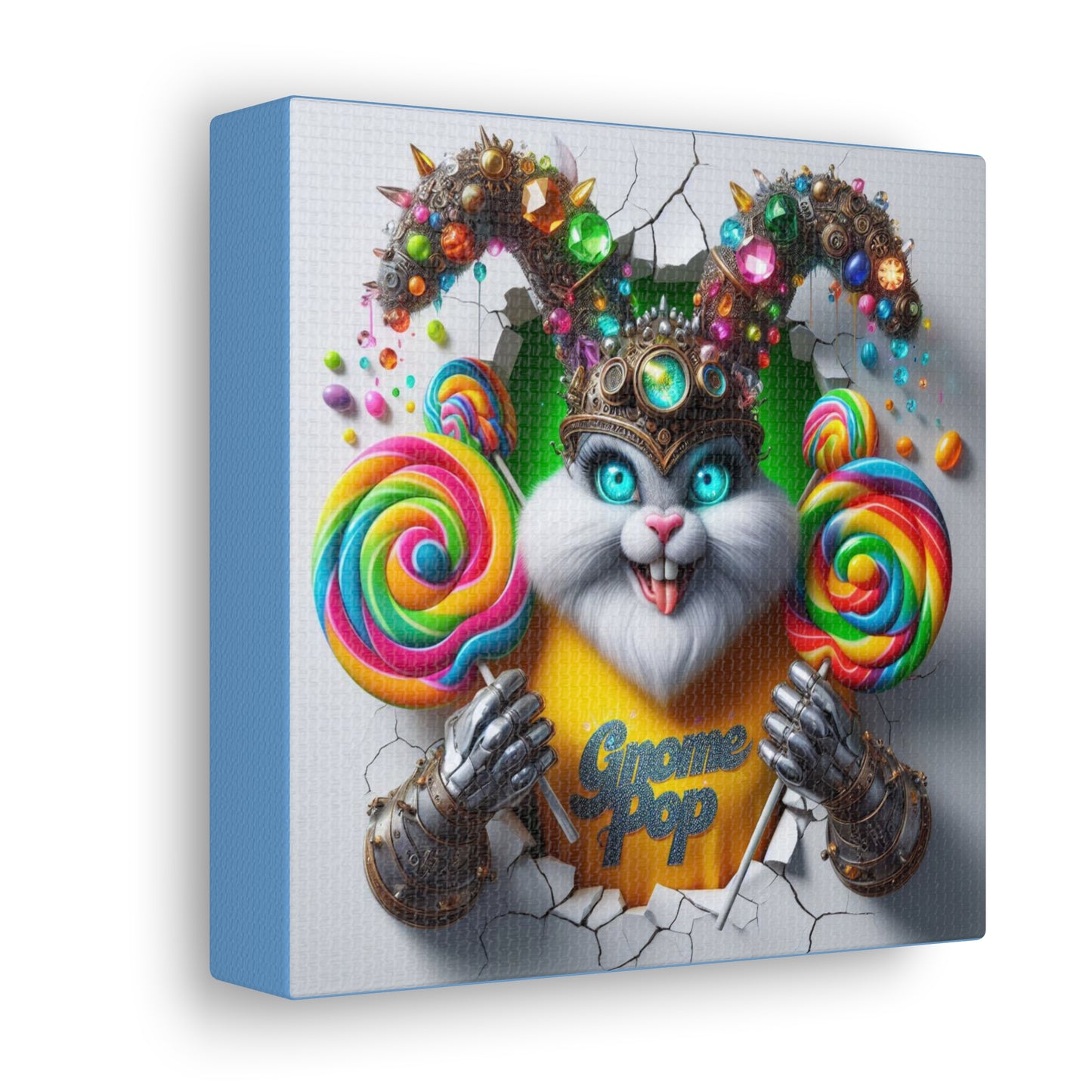 Niblet the Sugar Savant - GnomePOP Jester - 6x6 Canvas Gallery Wrap POP - Thick & Ready to Hang!