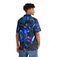 Silicon Screws Blazing Blue - Men's Hawaiian Shirt - Liquid Geometry