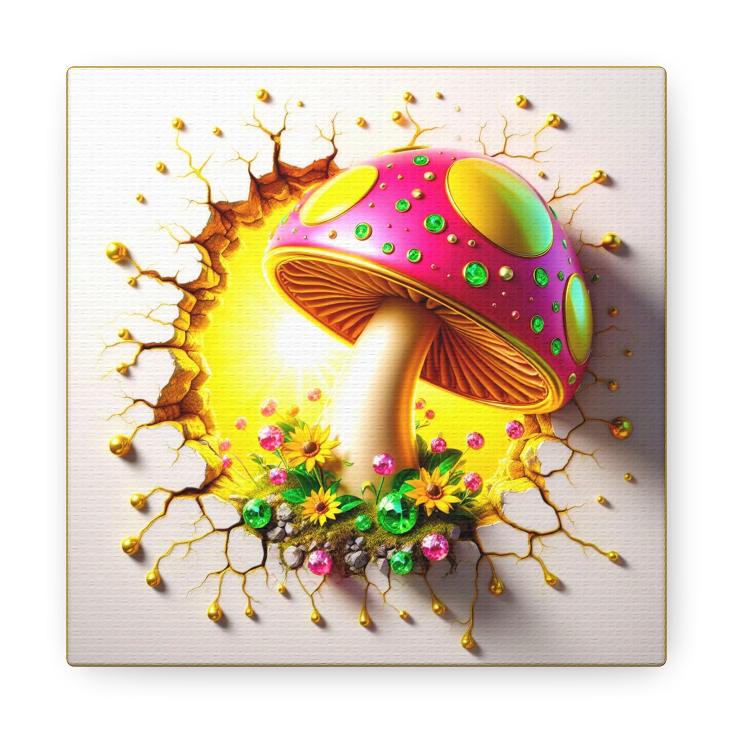 Enchanted Mycology - GnomePOP Mushroom - 6x6 Canvas Gallery Wrap POP - Thick & Ready to Hang!