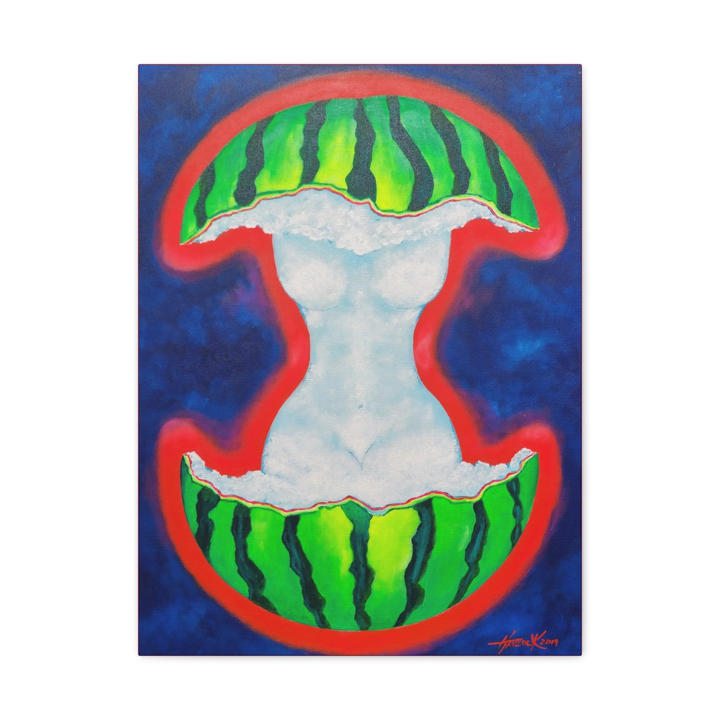 MELONY (Garden of Eve) - Canvas, Gallery Wrapped - 18" x 24" x 1.25" - Alchemic Anatomy Series - Ready to Hang!