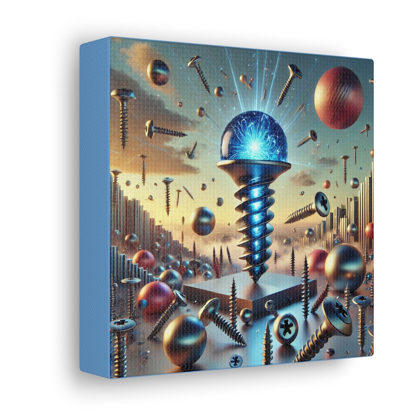 Spike Ascension - Canvas, Gallery Wrapped - 6" x 6" x 1.25" - Liquid Geometry Series - Ready to Hang!