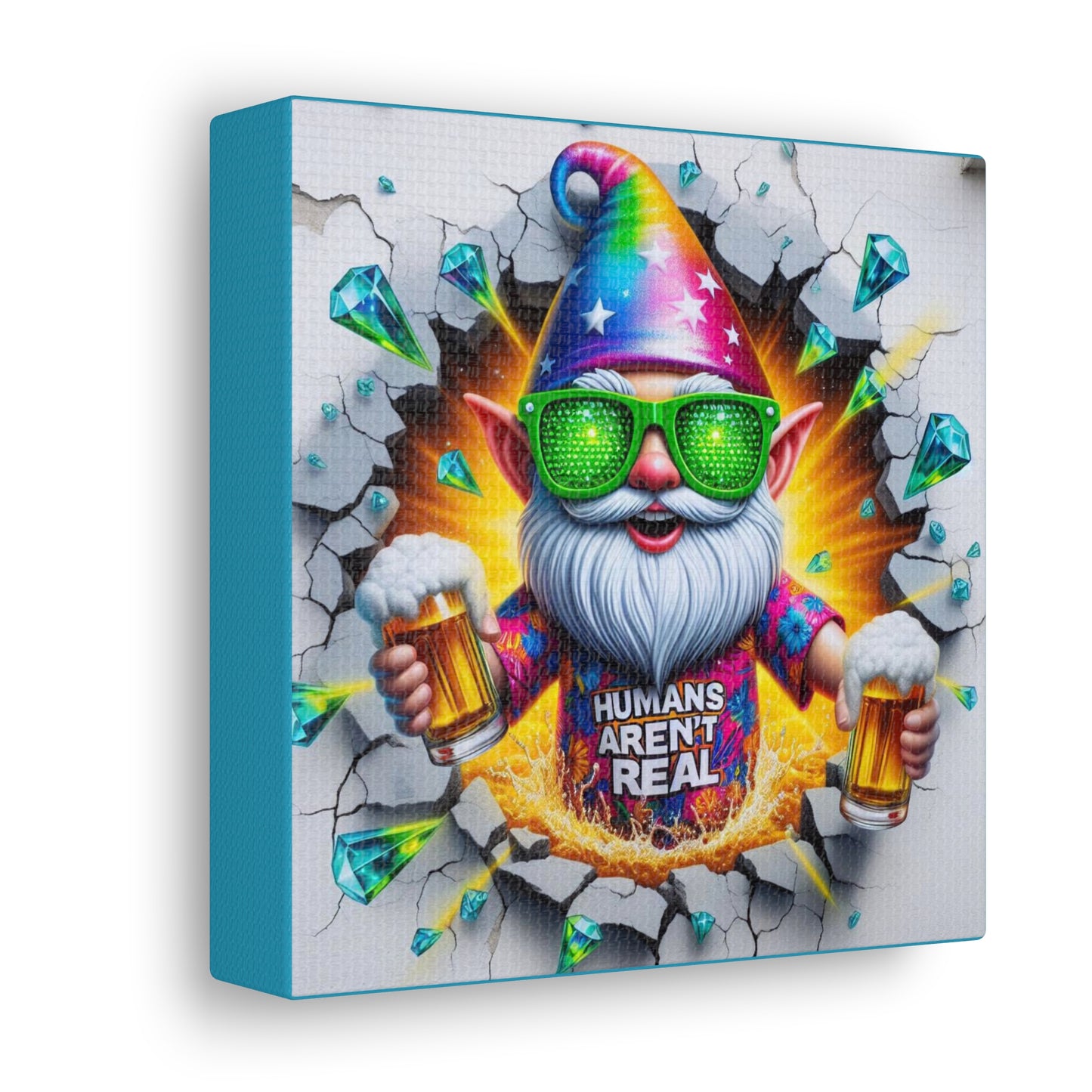 Grimble the Human Skeptic - GnomePOP Gnome - 6x6 Canvas Gallery Wrap POP - Thick & Ready to Hang!