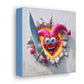 Prismatic Paradox Jesters Crystal Night Carnival - GnomePOP Jester - 6x6 Canvas Gallery Wrap POP - Thick & Ready to Hang!