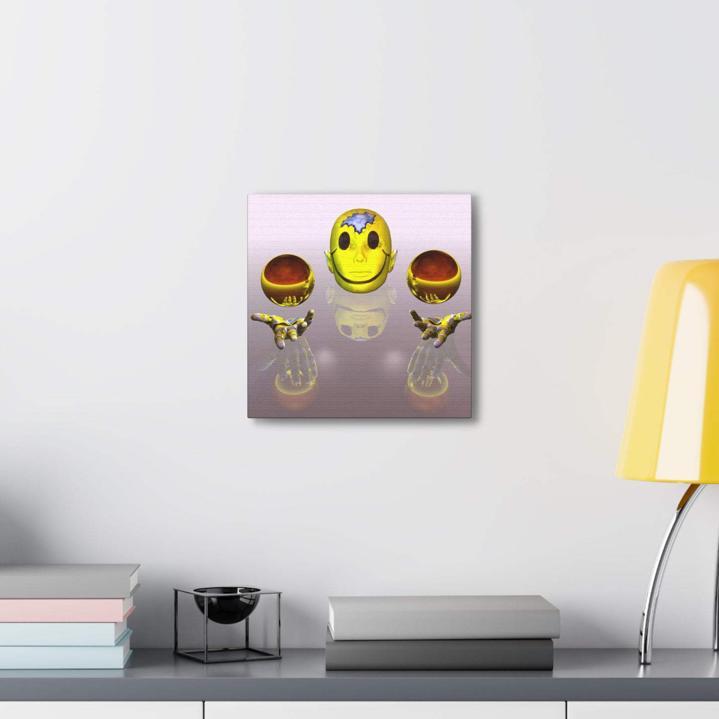 Smiling Mind With Big Brass Balls - Canvas, Gallery Wrapped -  12" x 12" x 1.25" - Master Minds Series - Ready to Hang!