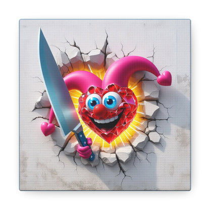 Prismatic Paradox Jesters Crystal Night Carnival - GnomePOP Jester - 6x6 Canvas Gallery Wrap POP - Thick & Ready to Hang!