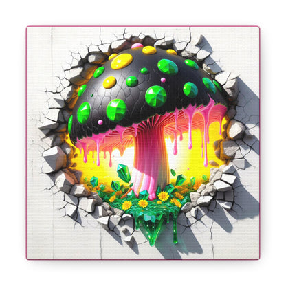 Gilled Cascade - GnomePOP Mushroom - 6x6 Canvas Gallery Wrap POP - Thick & Ready to Hang!