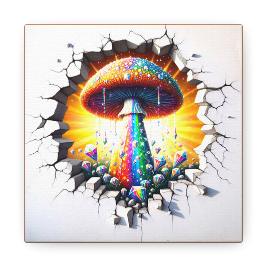 Mushroom Mirage - GnomePOP Mushroom - 6x6 Canvas Gallery Wrap POP - Thick & Ready to Hang!