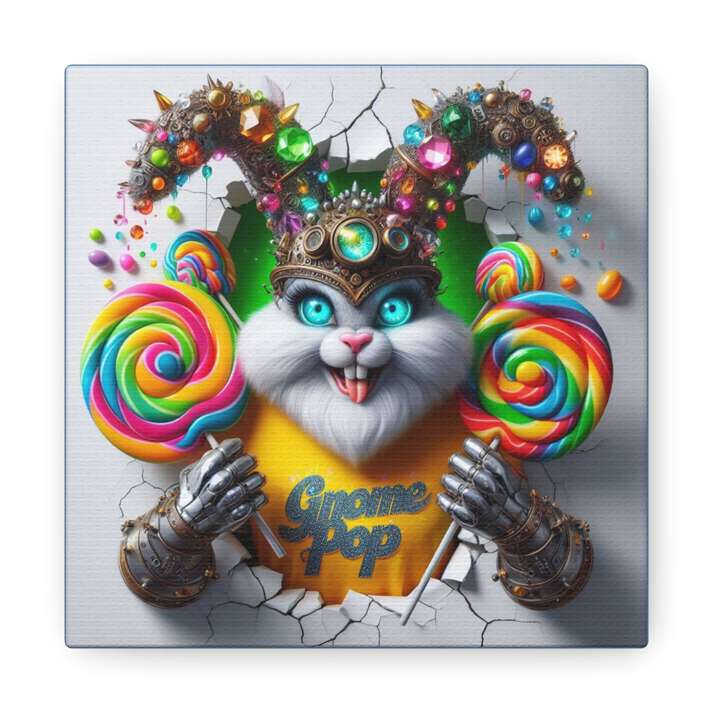 Niblet the Sugar Savant - GnomePOP Jester - 6x6 Canvas Gallery Wrap POP - Thick & Ready to Hang!