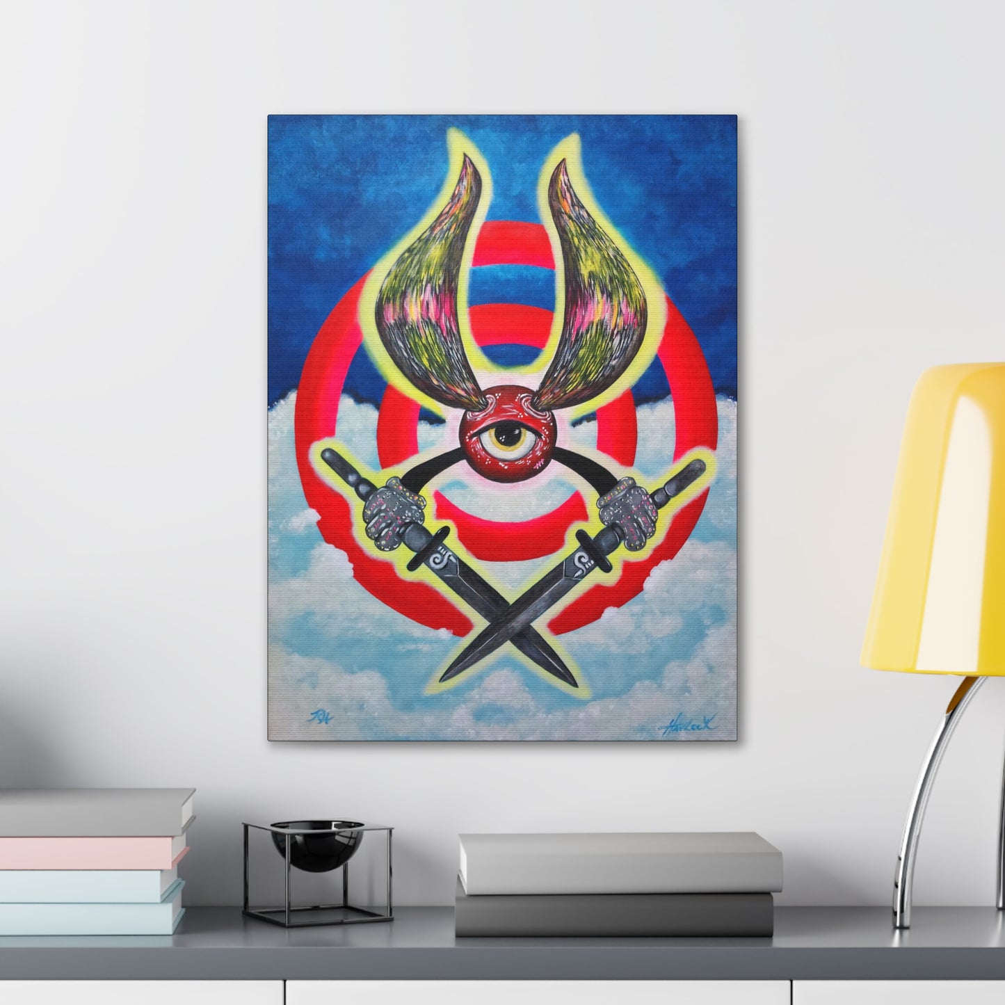 BULLSEYE - Bim Daggers - Canvas, Gallery Wrapped - 18" x 24" x 1.25" - ThunkLife Series - Ready to Hang!