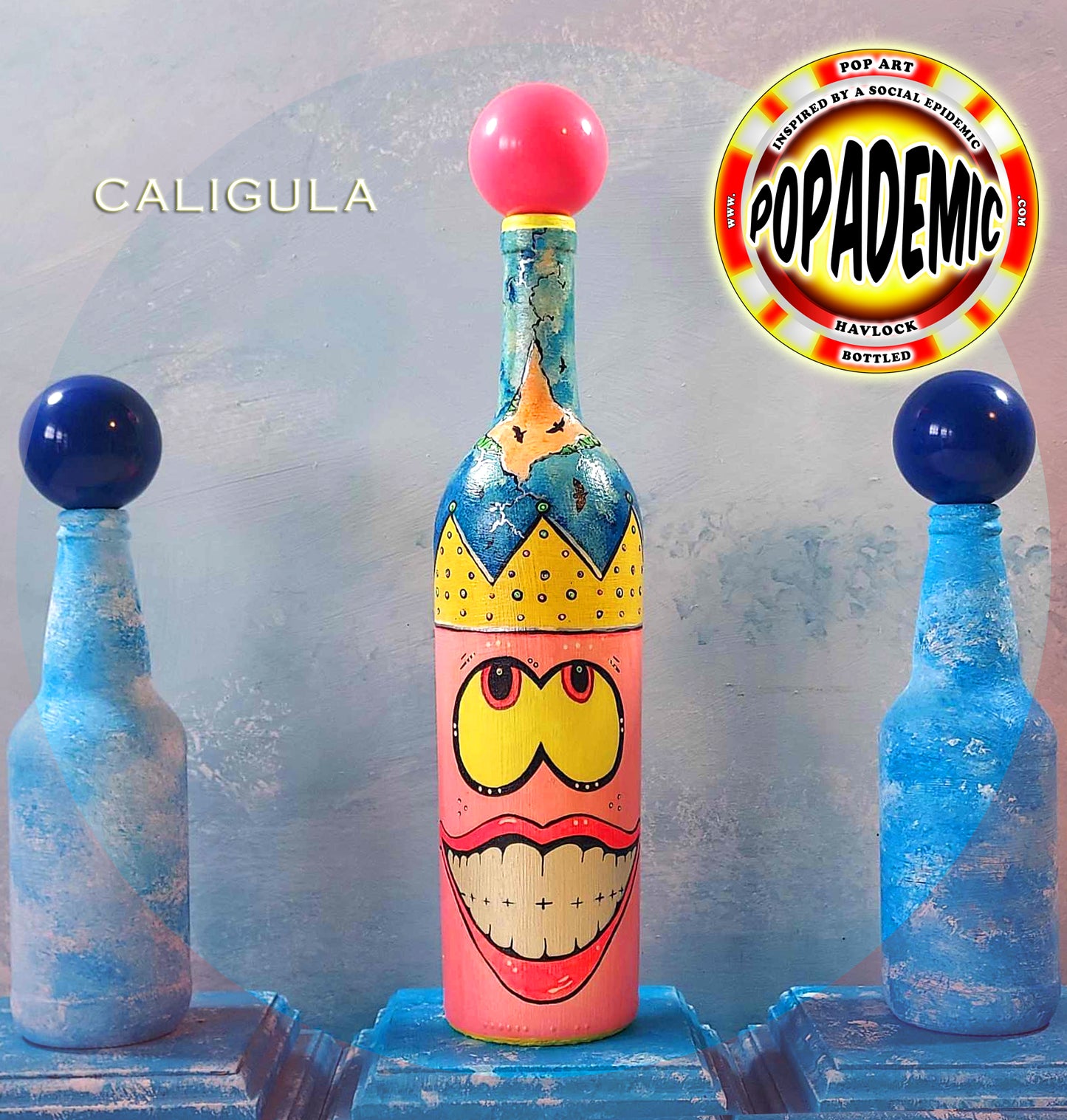 Popademic - CALIGULA - Original Painted Bottle - Joey & Rhonda Havlock