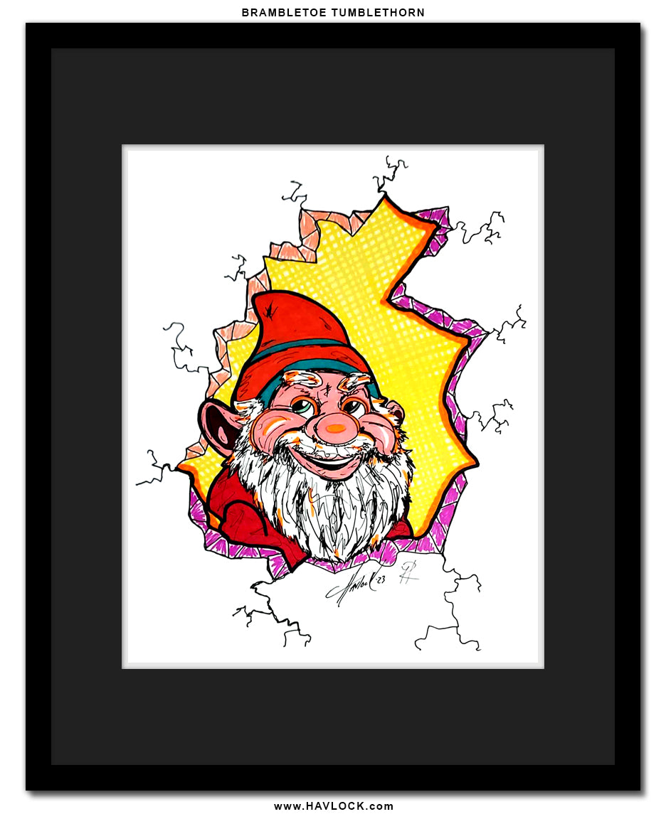 Brambletoe Tumblethorn - Original Drawing - Cracked Gnome Chronicles