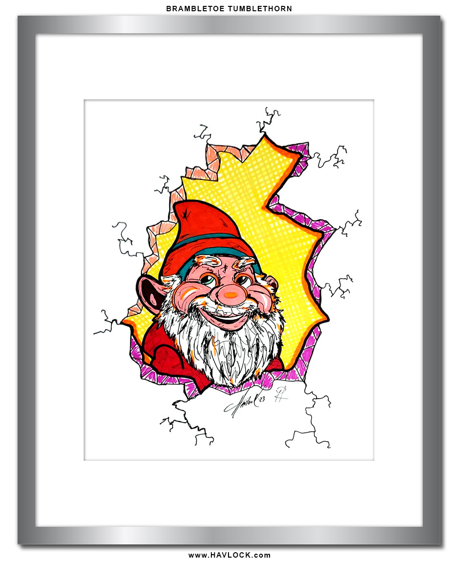 Brambletoe Tumblethorn - Original Drawing - Cracked Gnome Chronicles