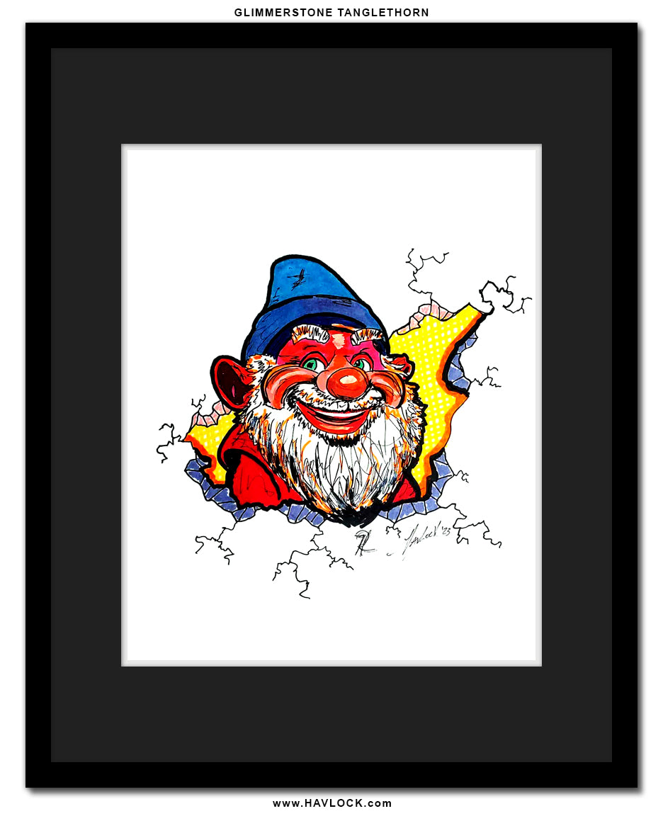 Glimmerstone Tanglethorn - Original Drawing - Cracked Gnome Chronicles