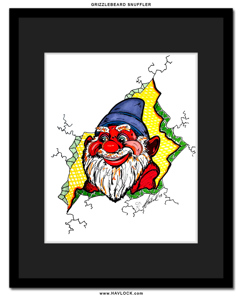 Grizzlebeard Snuffler - Original Drawing - Cracked Gnome Chronicles