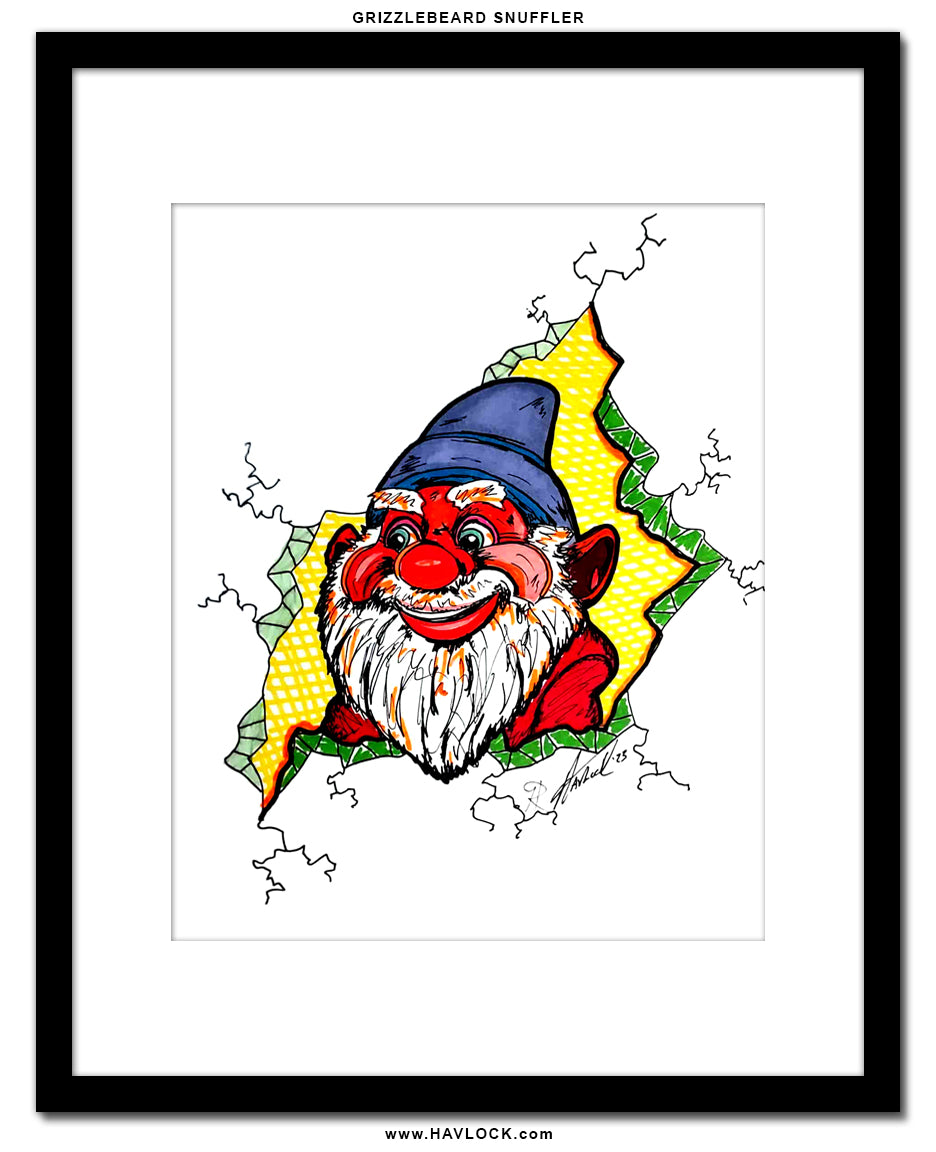 Grizzlebeard Snuffler - Original Drawing - Cracked Gnome Chronicles