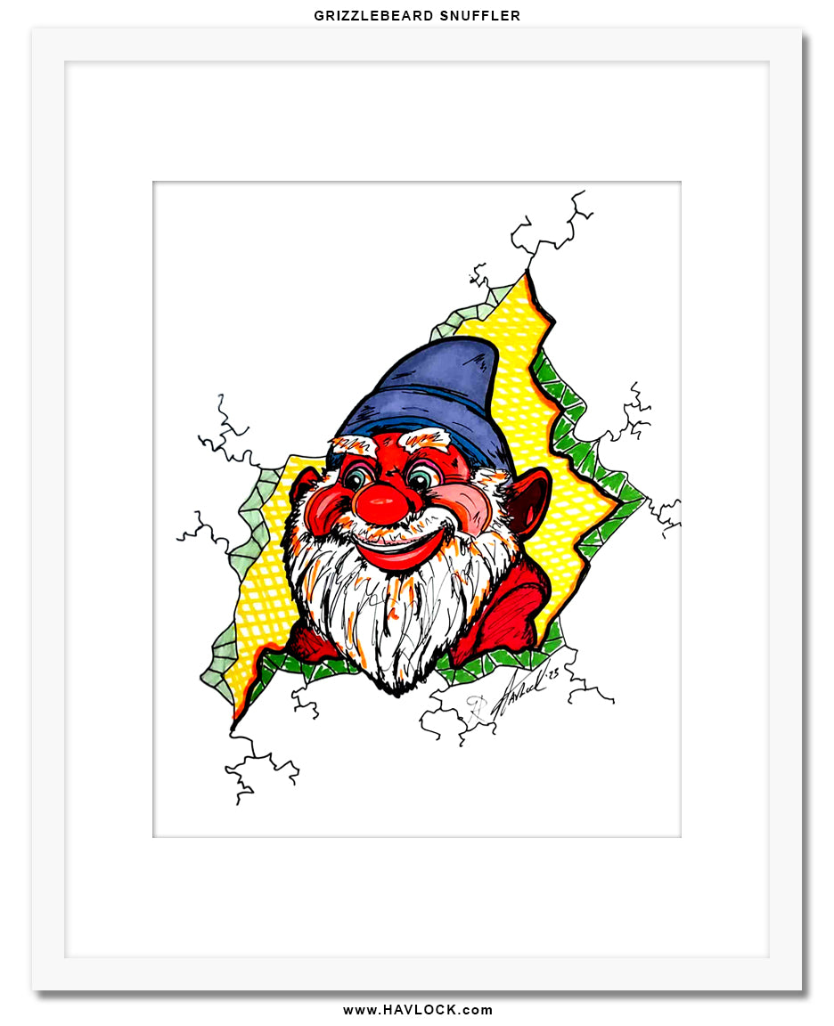 Grizzlebeard Snuffler - Original Drawing - Cracked Gnome Chronicles