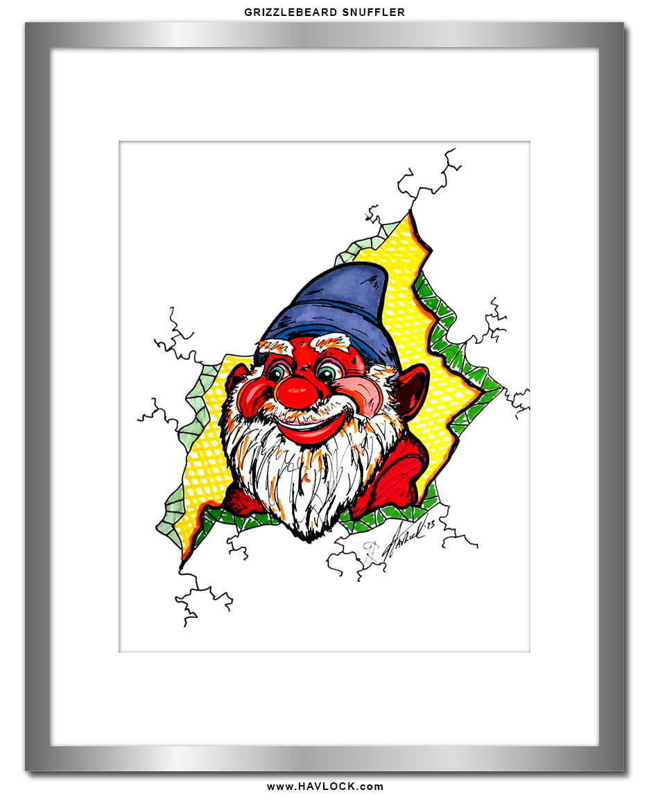 Grizzlebeard Snuffler - Original Drawing - Cracked Gnome Chronicles