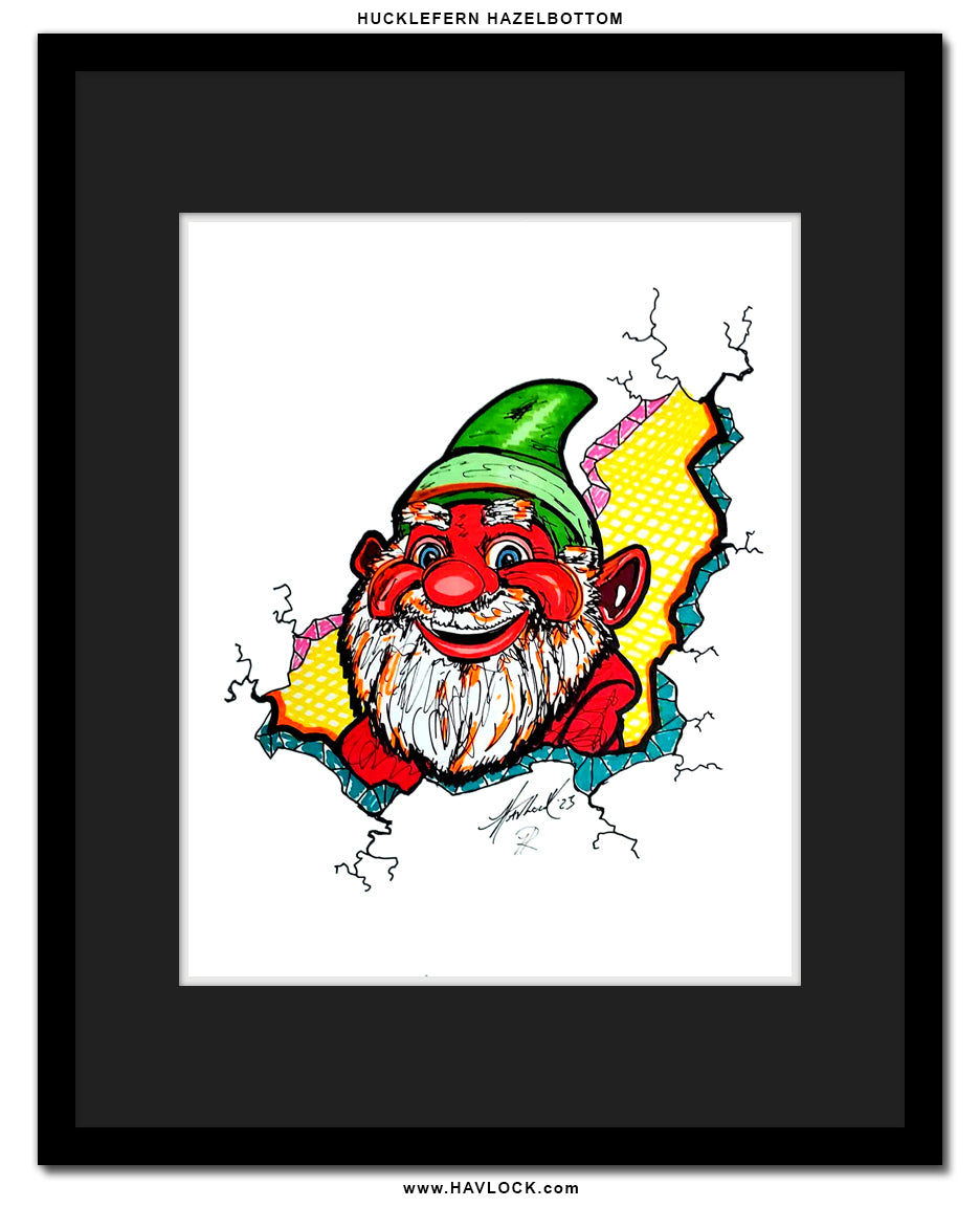 Hucklefern Hazelbottom - Original Drawing - Cracked Gnome Chronicles