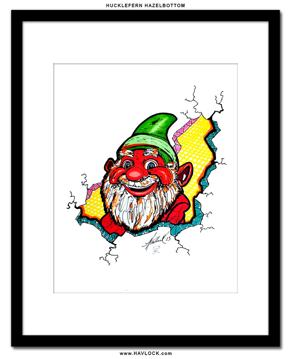 Hucklefern Hazelbottom - Original Drawing - Cracked Gnome Chronicles