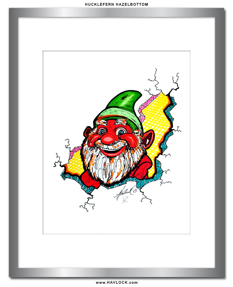 Hucklefern Hazelbottom - Original Drawing - Cracked Gnome Chronicles