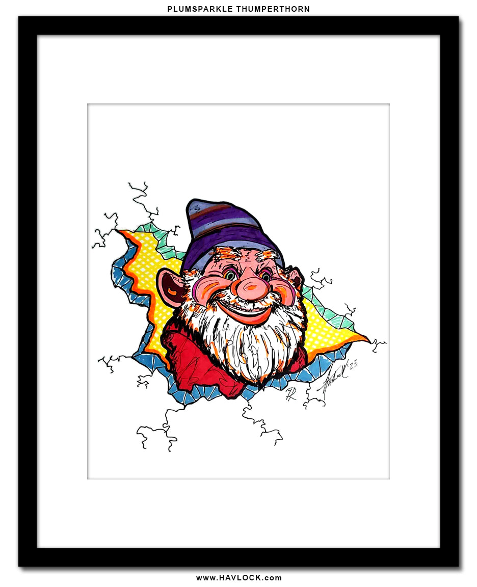 Plumsparkle Thumperthorn - Original Drawing - Cracked Gnome Chronicles