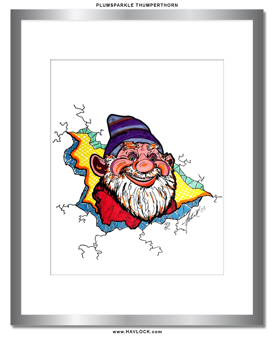 Plumsparkle Thumperthorn - Original Drawing - Cracked Gnome Chronicles