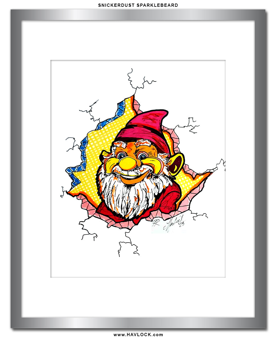 Snickerdust Sparklebeard - Original Drawing - Cracked Gnome Chronicles