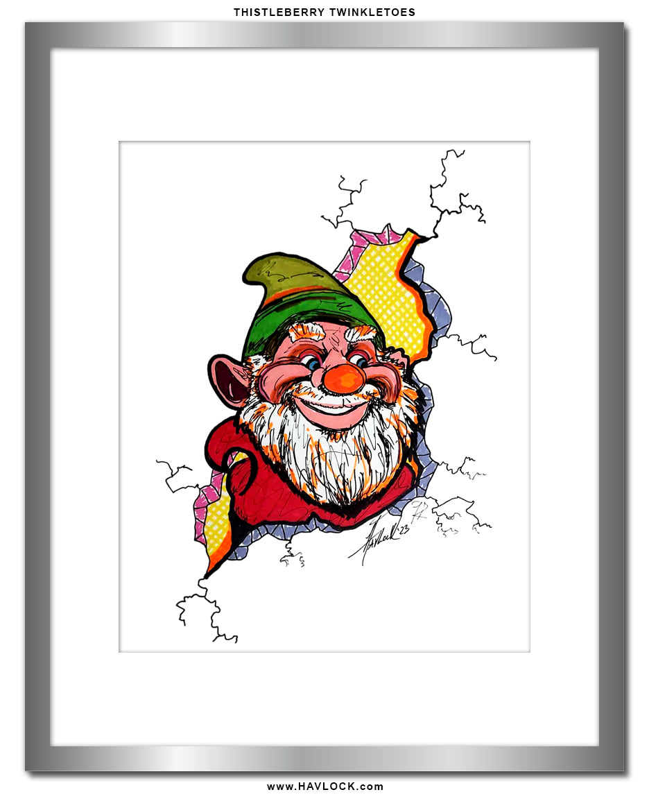 Thistleberry-Twinkletoes - Original Drawing - Cracked Gnome Chronicles