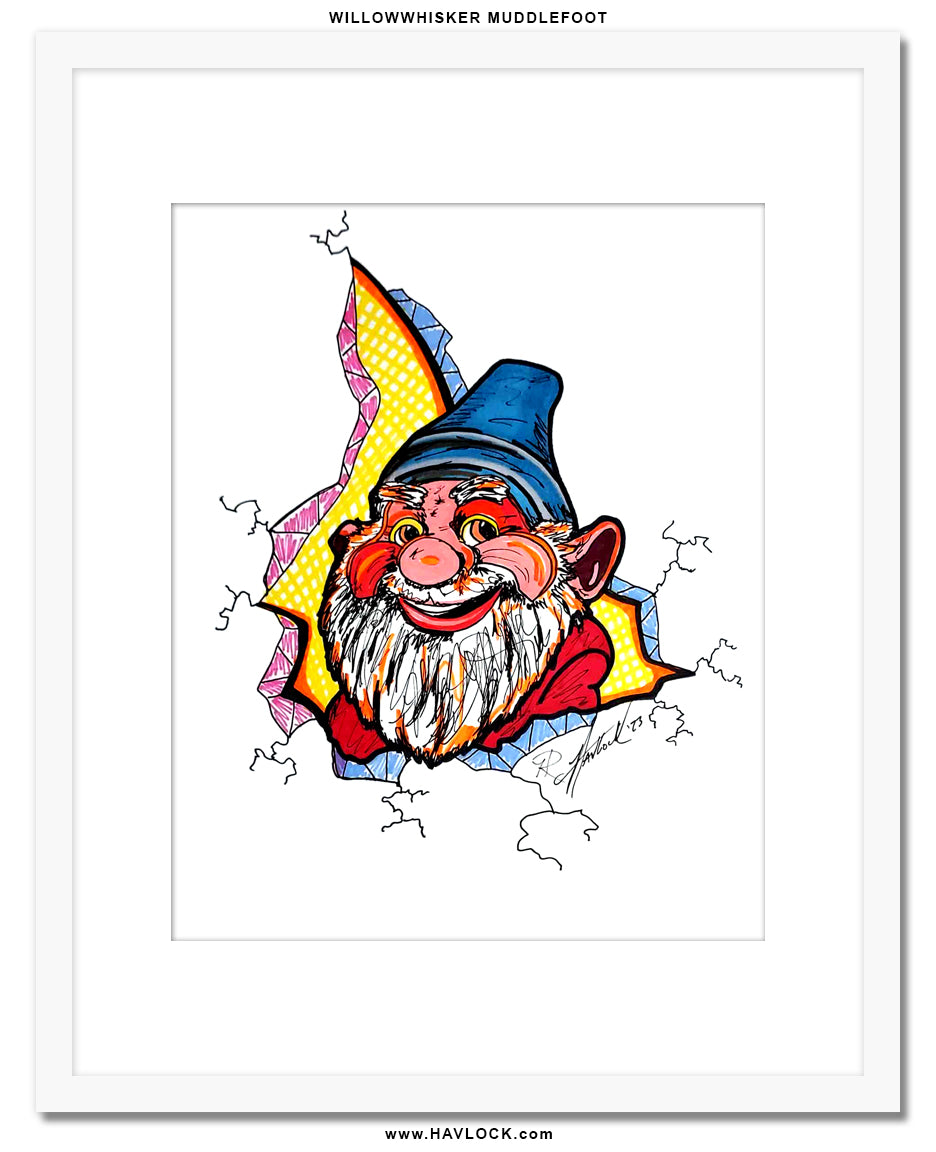 Willowwhisker Muddlefoot - Original Drawing - Cracked Gnome Chronicles