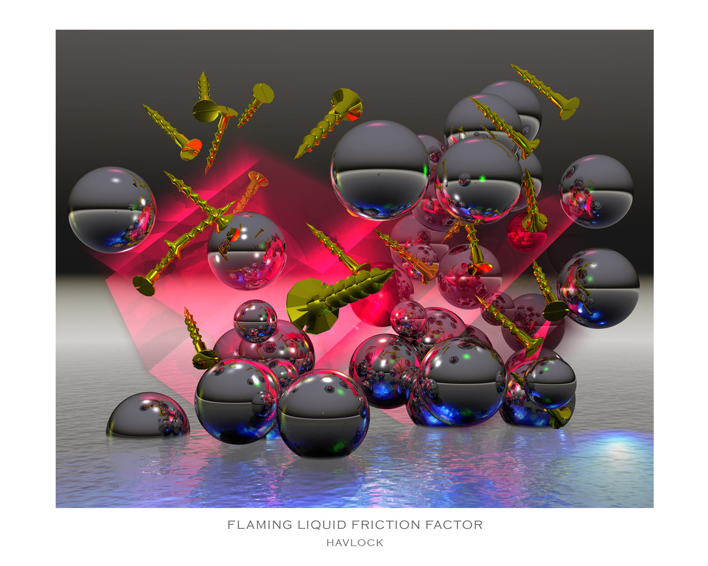Flaming Liquid Friction Factor ~ Liquid Geometry - 8x10 Print in Collector's Sleeve
