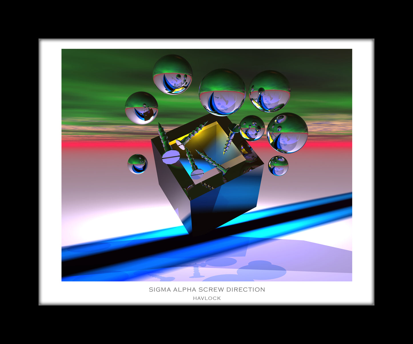 Sigma Alpha Screw Direction ~ Liquid Geometry - 8x10 Print in Collector's Sleeve