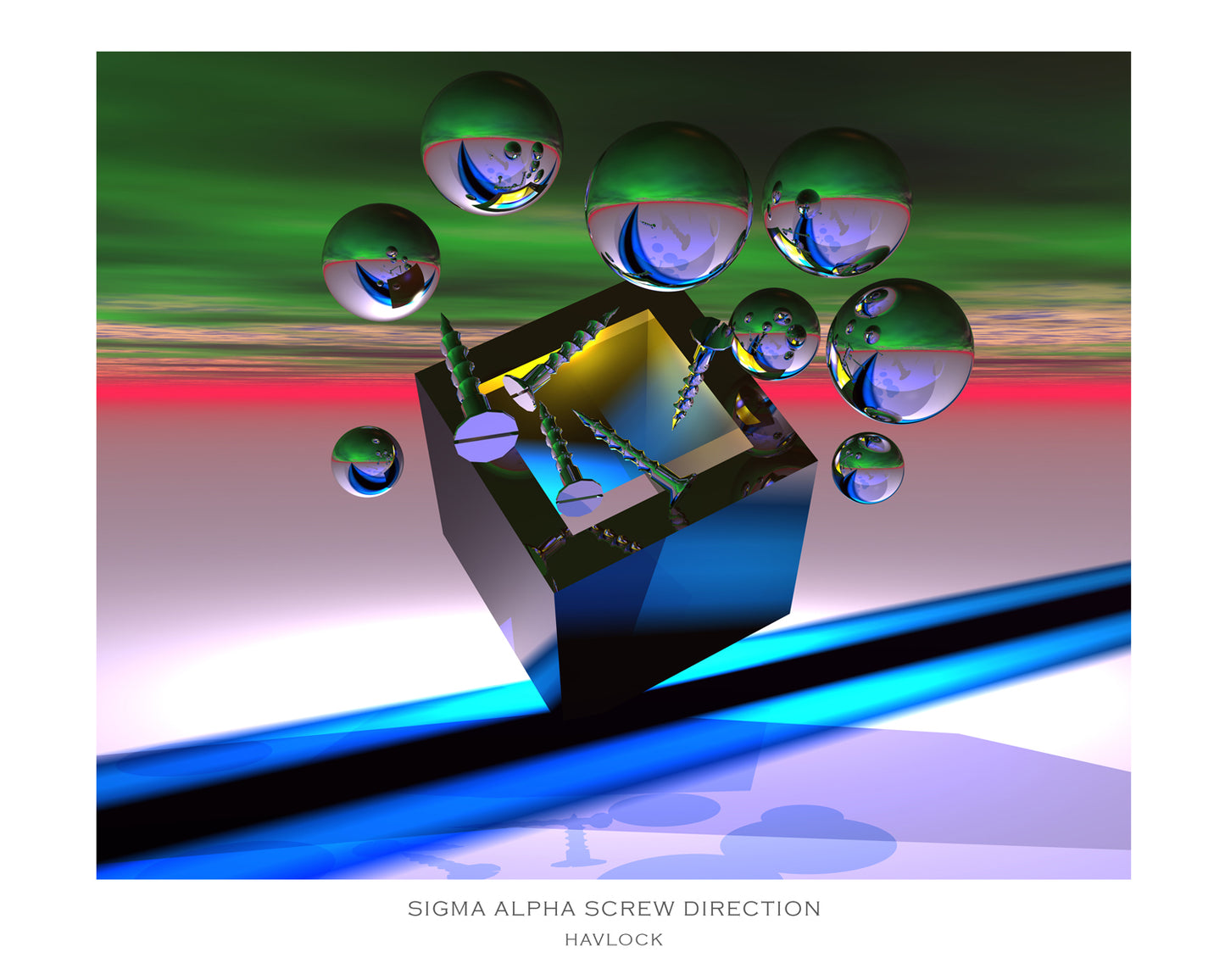 Sigma Alpha Screw Direction ~ Liquid Geometry - 8x10 Print in Collector's Sleeve